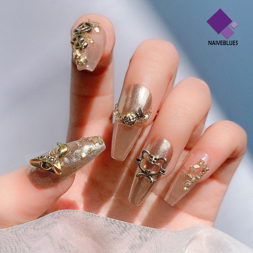 [naiveblues] 10pcs Manicure Decoration Retro Portable Alloy Hiasan Kuku Macan Kecil Untuk