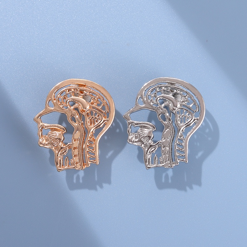 Alloy Skull Struktur Terdiri Kerah Pin Spesimen Medis Lencana Hadiah Untuk Teman Aksesoris Pakaian