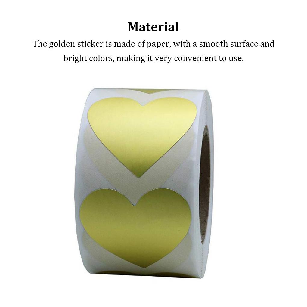 Gold Heart Blank Sticker Dekoratif Perekat Diri Sealing 25mm Sticky Labels Gift Bag Amplop Kotak Hadir Dekorasi