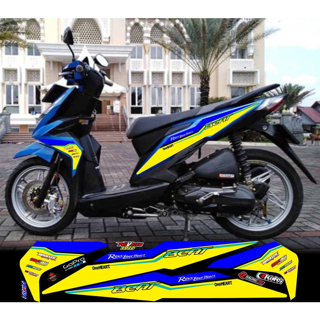JUAL STICKER VARIASI (COD) STRIPING STICKER VARIASI HONDA BEAT NEW/BEAT ESP CUSTOM VARIASI RACING MO