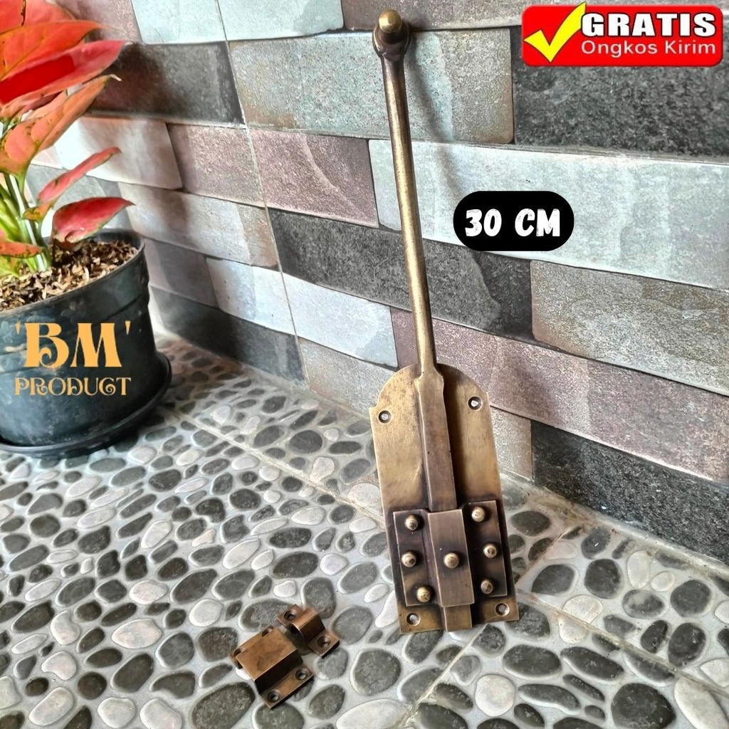 Grendel Pintu Rumah Kuningan Antik 30 cm Grendel Rumah Motif Batavia Grendel Pintu Grendel Kuningan