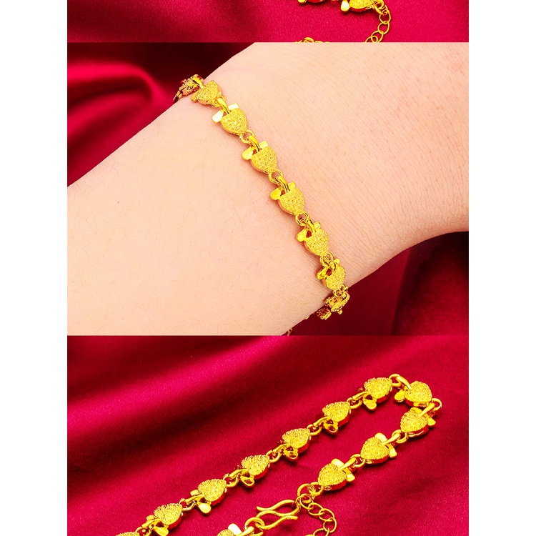 Goldkingdom Aksesoris Perhiasan Fashion Ready Stock Gelang Strawberry Wanita Lapis Emas Minimal Mewah