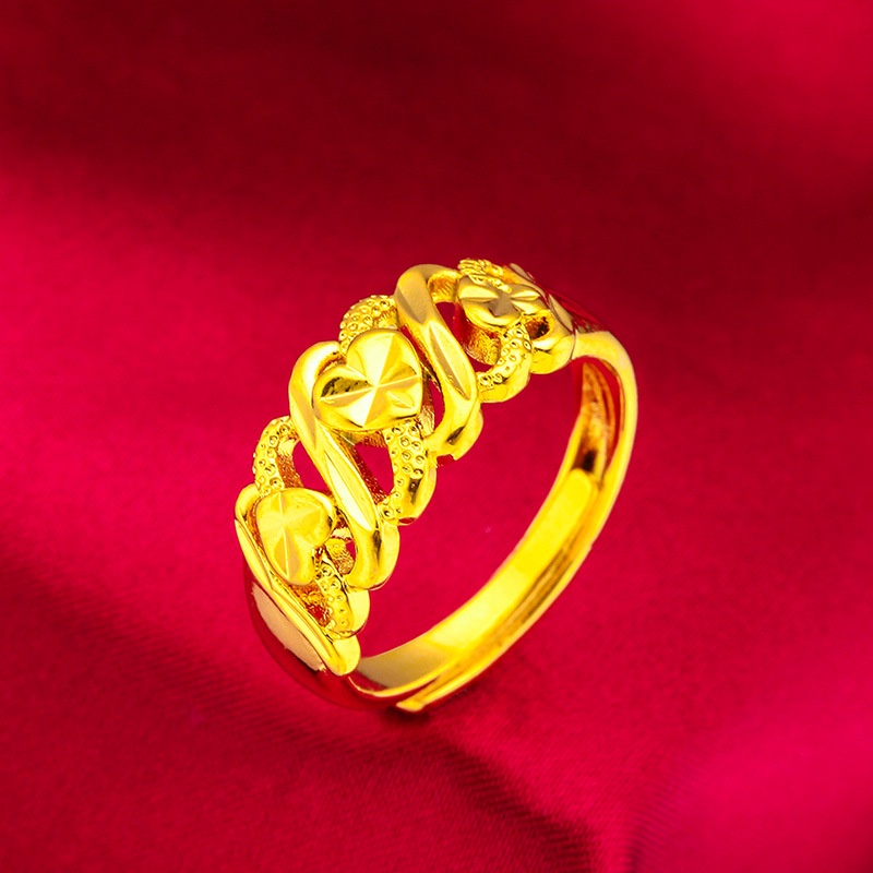 Goldkingdom Aksesoris Perhiasan Fashion Ready Stock Cincin twist Minimalis Lapis Emas Untuk Pasangan