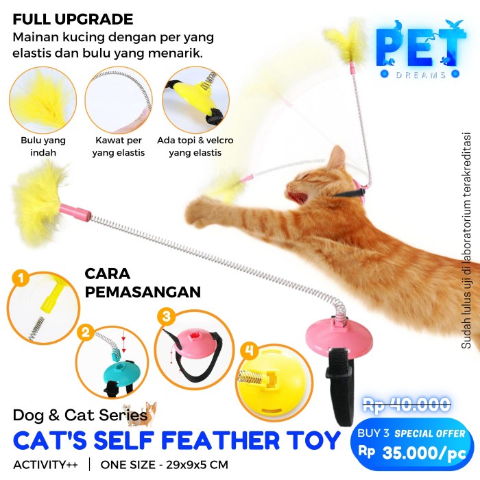 MAINAN KUCING TONGKAT MULTIFUNGSI - CAT'S SELF EXALTATION STICK TOY