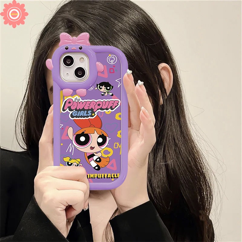 Casing Realme C31 C1 C33 C25Y C25s 5 8 9i 9Pro+9c15 C35 C12 C25 C30 C3 C21 C20 C21Y 7i 7 5s 8Pro 5i 6i C17 Lembut Lucu Ikatan Simpul 3D Lensa Monster Kecil Kartun The Super Girls Sarung