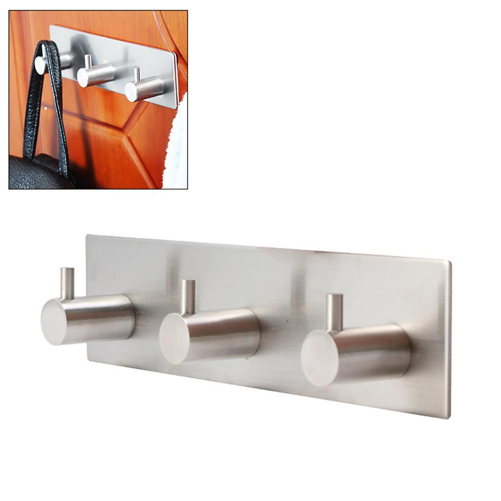 Kait Handuk Perekat Diri Dengan 3kait Kait Stainless Steel Kait Gamis Gantungan Hook Kait Dinding Anti Air Holder Untuk Kamar Mandi Dapur