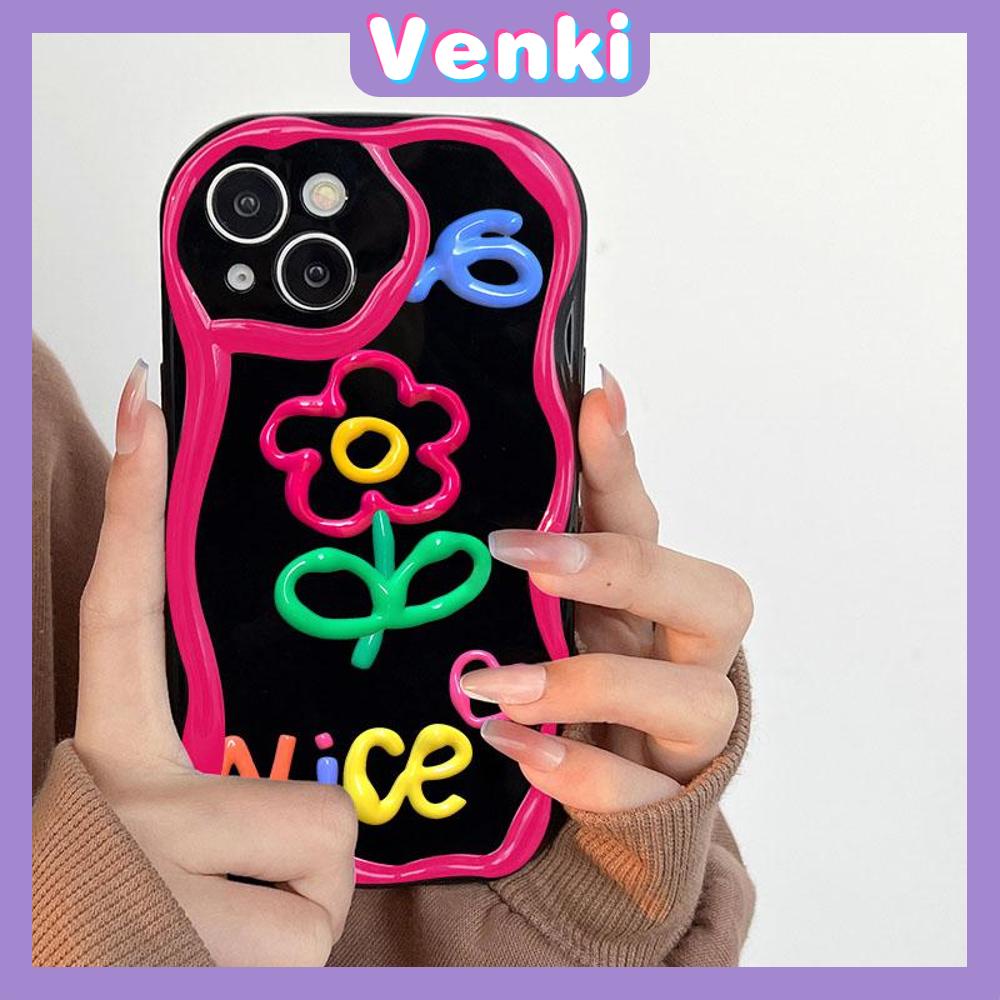 VENKI - For iPhone 11 iPhone Case Black Glossy TPU Soft Case Shockproof Protection Camera Abstract Cartoon Compatible with iPhone 14 13 Pro max 12 Pro Max xr xs max 7Plus 8Plus