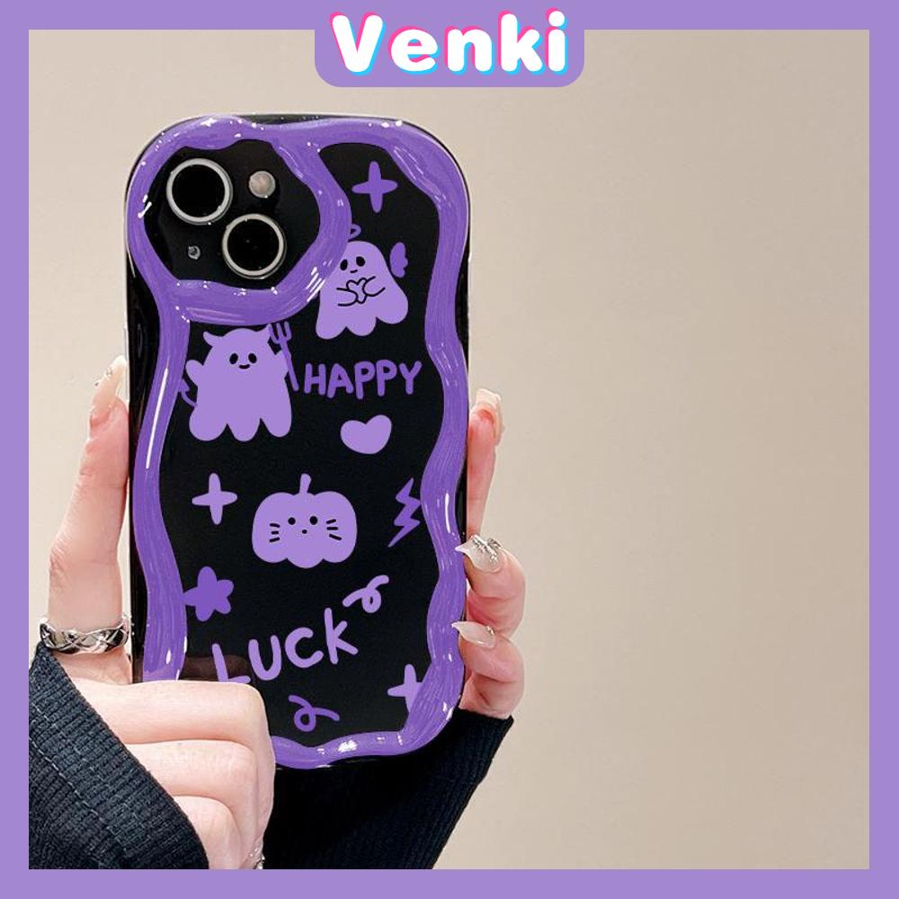 VENKI - For iPhone 11 iPhone Case 3D Curved Edge Shiny Finish Black TPU Airbag Shockproof Camera Case Purple Little Devil Compatible with iPhone 14 13 Pro max 12 Pro Max xr xs max