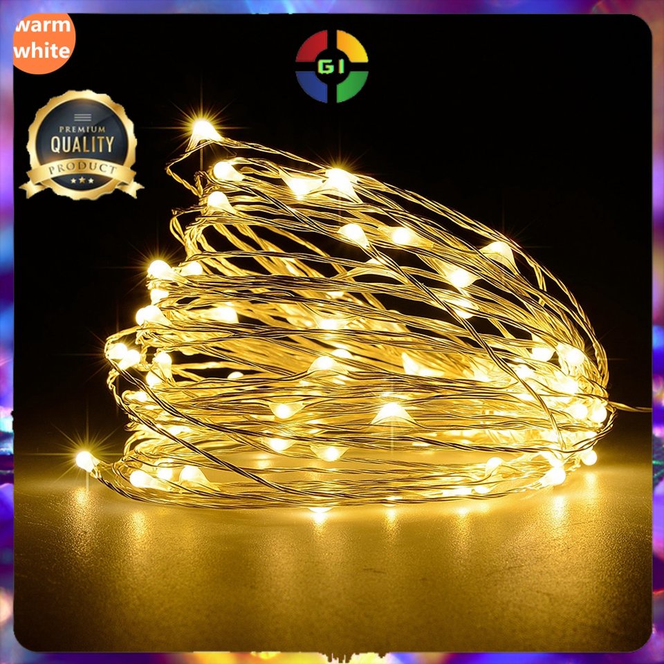 Lampu Hias String Lights Waterproof USB Power 50 LED 5 Meter Warm White