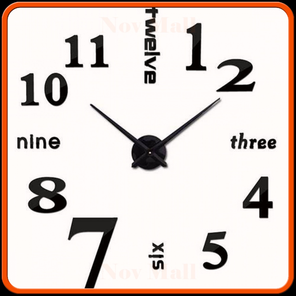 Jam Dinding DIY Giant Wall Clock 50-60cm Model English Word -JM412