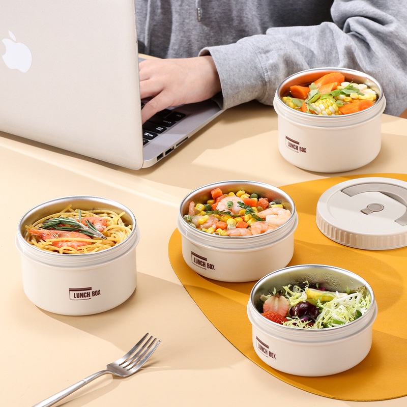 【COD】Round Stainless Lunch Box/Lunch Box Kotak Makan Siang Bento/Kotak Makan Siang 316 Stainless Steel Lunch Box