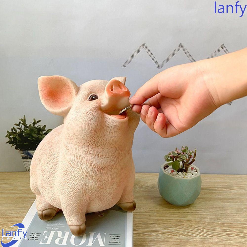 Lanfy Celengan Lucu 1Pcs Hadiah Ulang Tahun Mainan Anak Ornamen Berbentuk Babi Koin Kotak Penyimpanan