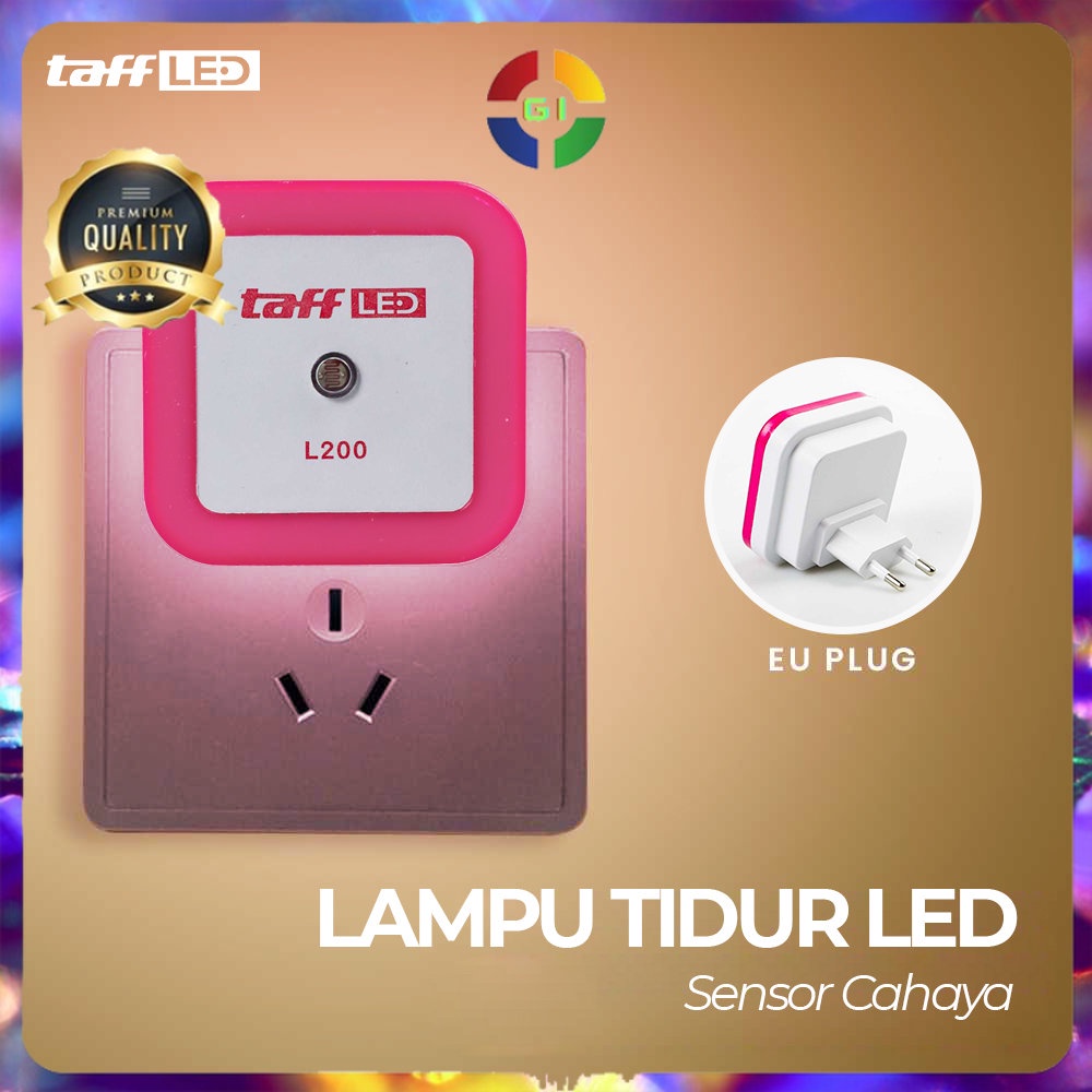 Lampu Tidur LED EU Plug Sensor Cahaya Cool White 250V 0.5W Pink