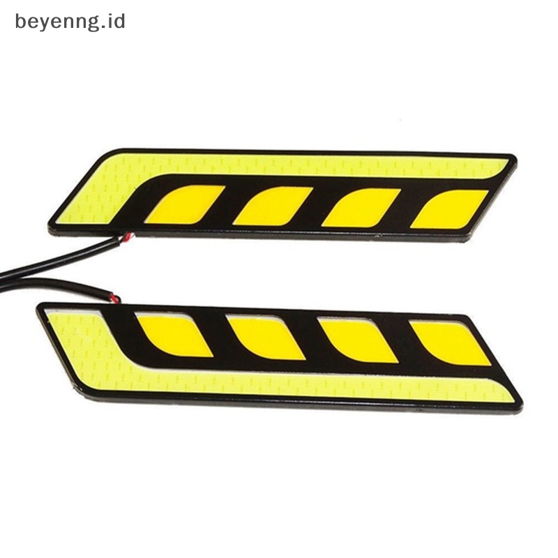 Beyen 1PC LED COB Fog Lamp Mobil Siang Hari Berjalan DRL Tahan Air Dengan Lampu Sein ID