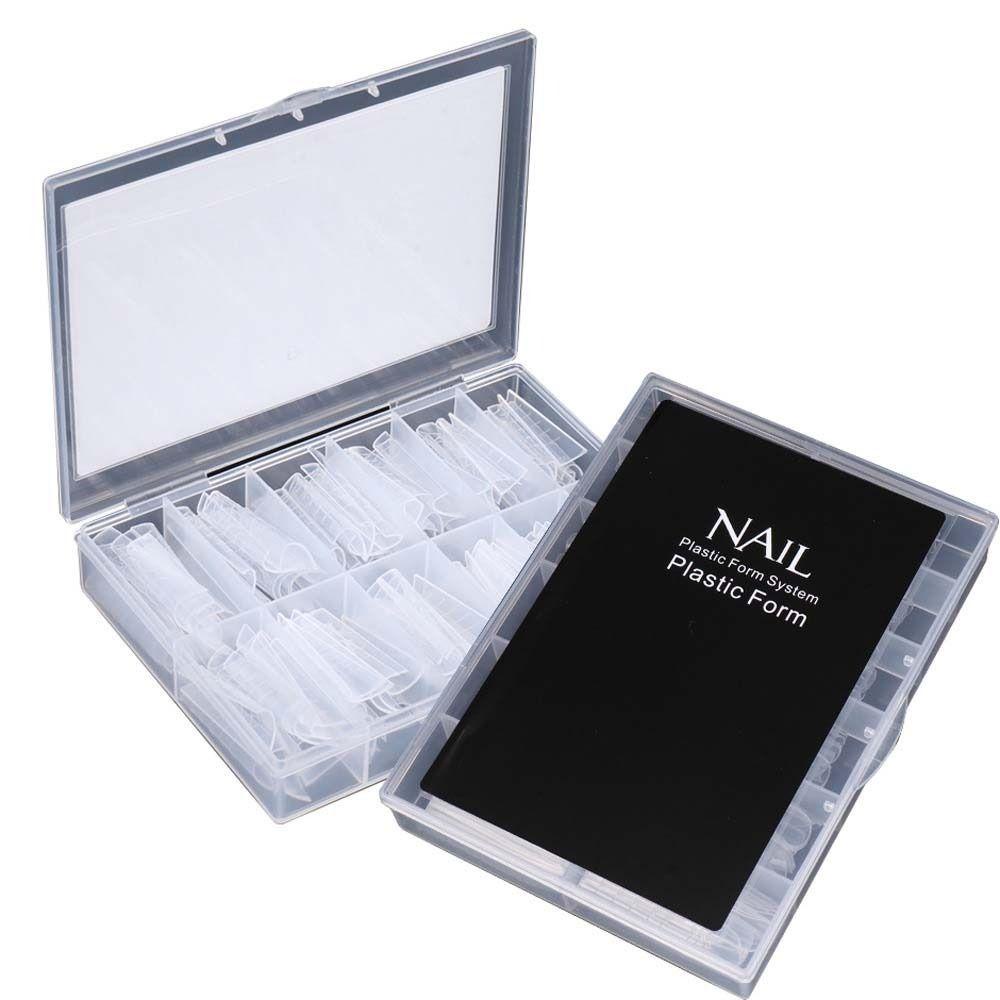 Needway Cetakan Kuku Palsu Jepang Bening Buatan Nail Manicure Tools Full Cover Bentuk Kuku Poly Nail Art Tips Kuku Palsu Kit