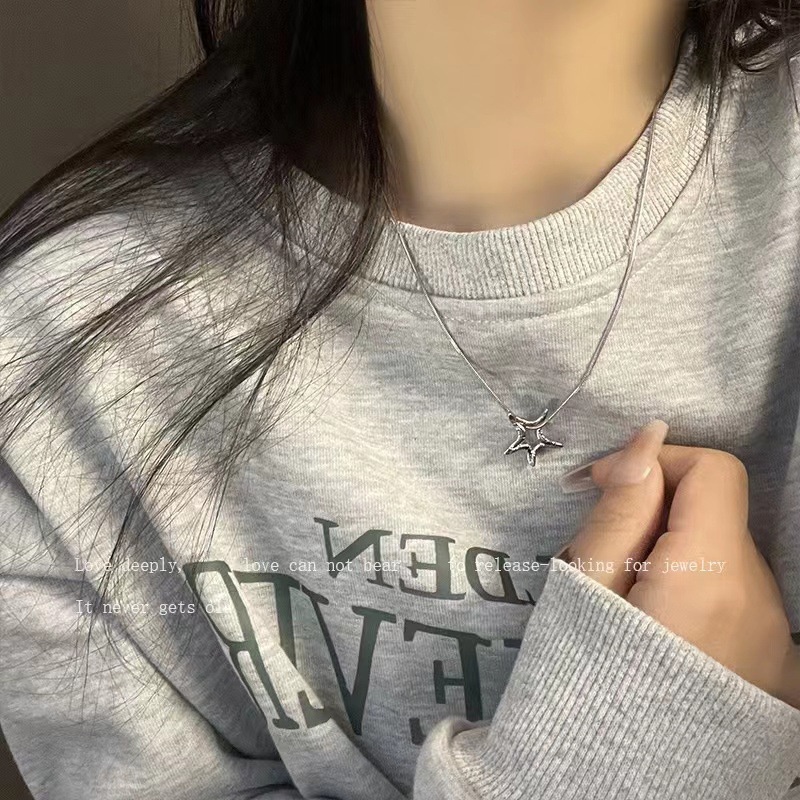 Kalung Geometris Bintang Laut Bahan Alloy Populer Untuk Wanita