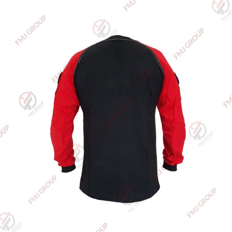 Kaos BLACKHAWK Lengan Panjang Kombinasi Hitam-Merah / Kaos Reglan BLACKHAWK Tactical Pria