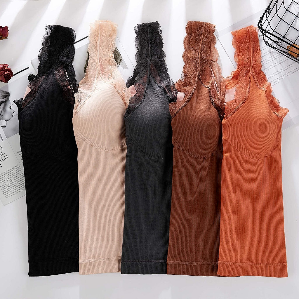 TANK TOP BRA THERMAL CASHMERE WINTER IMPORT BAJU DALAMAN RENDA MUSIM DINGIN