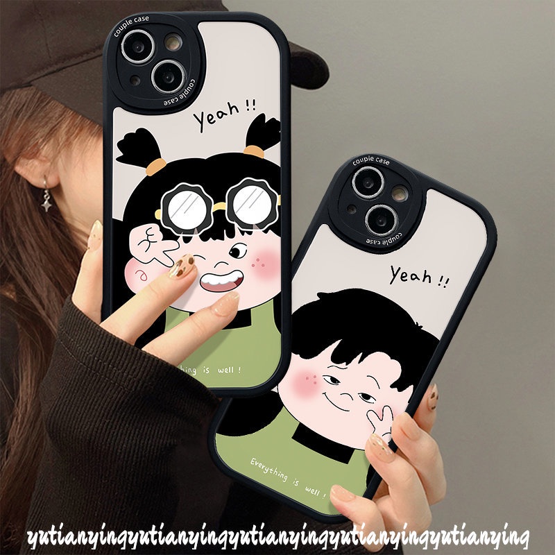 Soft Couple Silicon Lovers Casing For Infinix Hot 11 10T 10s 11s 10 Lite Infinix Note 8 Hot 11s 10T 11 9 Play 10 10s Smart 6 5 Cute Cartoon Funny Boy Girl Cover