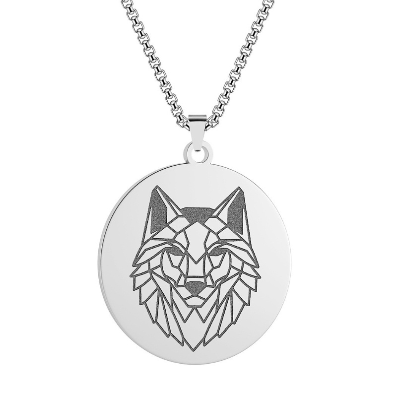 Z H Perhiasan Stainless Steel Serigala Liontin Pria Kalung Fashion Retro Hip Hop Pesta Perhiasan Aksesoris Hadiah