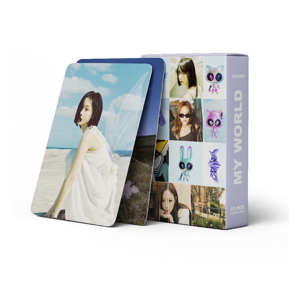 55pcs/box AESPA MY WORLD Photocards MINI 3RD ALBUM Kartu Lomo Kpop Postcards