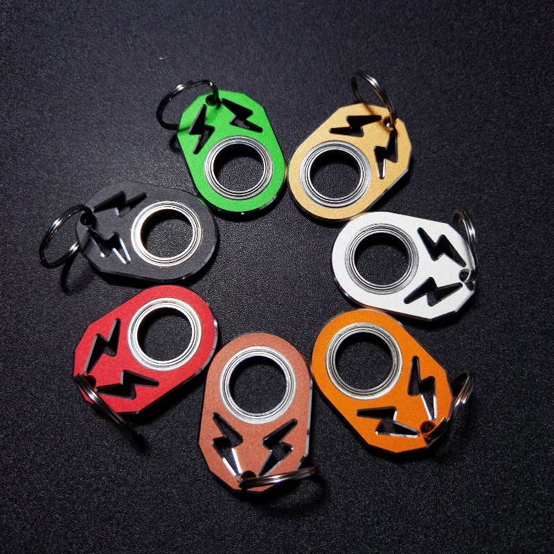 Gantungan Kunci Gadget Menghilangkan Stress Jari Gantungan Kunci Menghilangkan Boredom Meja Putar Spinner Gantungan Kunci Ujung Jari Tempat Cincin Hand Spinner Anti-Kecemasan Mainan Metal Idget Toys