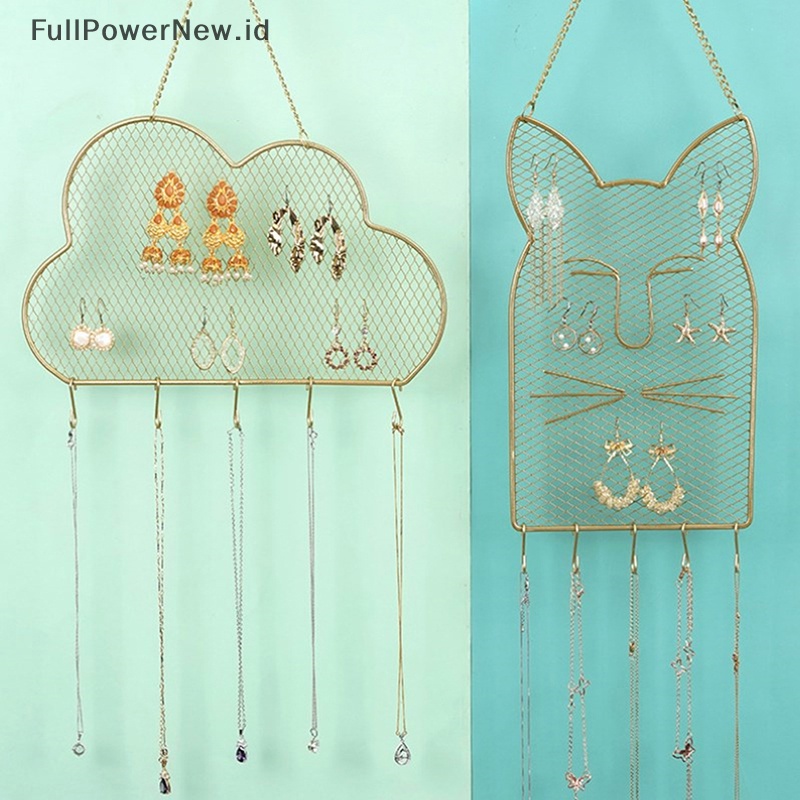 Power Gantung Anting Stud Dinding Organizer Perhiasan Hias Diamond Grid Hook ID