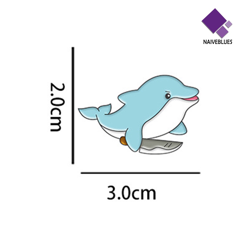 &lt; Naiveblues &gt; Lapel Pin Electroplating High Gloss Geometris Kepribadian Menghias Anti Karat Hewan Laut Pin Pakaian