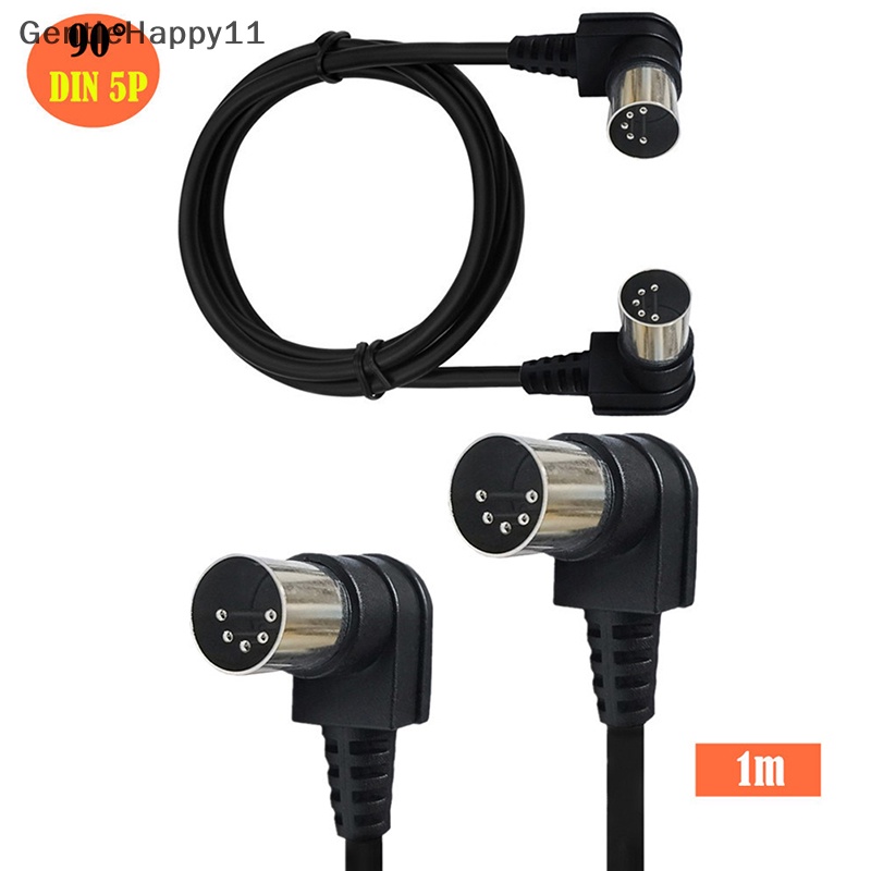 Gentlehappy Double 90derajat Sudut Kanan MIDI 5Pin Male To MIDI 5Pin Adaptor Kabel Colokan DIN id