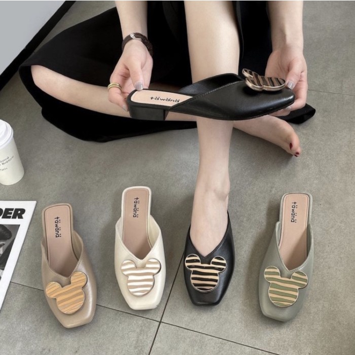 Sandal wanita Tawana Mickey  - Hitam, 36