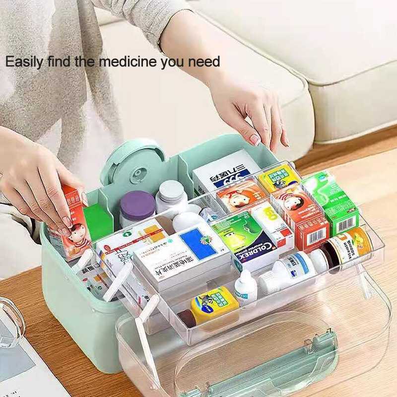 HMEILY Kotak Obat Keluarga Multi Layer Medicine Box