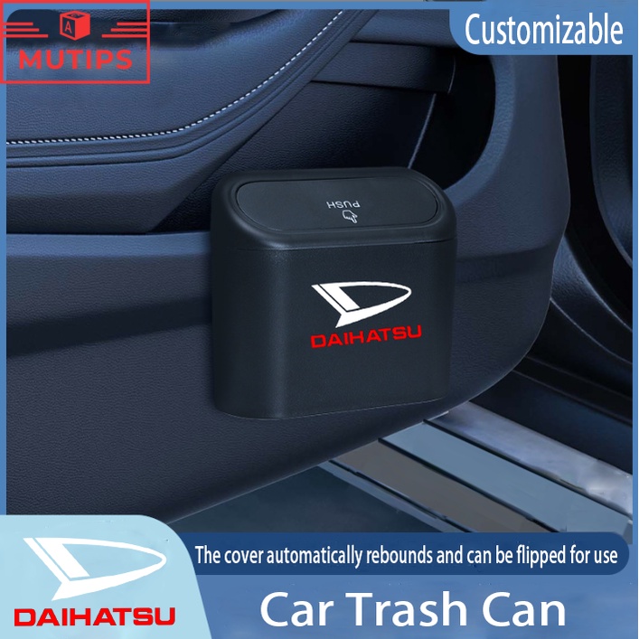 Daihatsu Tempat Sampah Mini Mobil Portable Gantung Tutup Flip Dustbin Back Seat Waterproof ABS Storage Box Organizer Untuk Rocky Terios Xenia Taruna Ceria Sigra Ayla Sirion Classy Taft