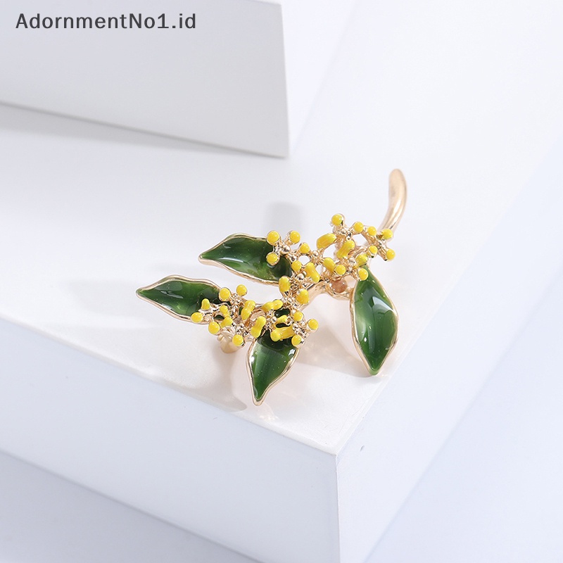 [AdornmentNo1] Wanita Bros Romantis Osmanthus Cabang Bros Kerah Pin Aksesoris Hadiah Jas Pakaian Pin Perhiasan Hadiah [ID]