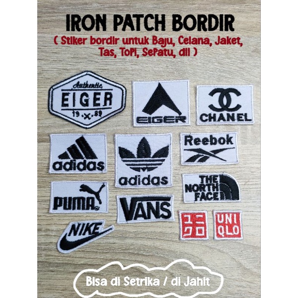 Bordir ( Tinggal Setrika ) BORDIR TEMPEL BRAND UNI TAMBALAN KAOS BOLONG TEMBELAN BAJU SOBEK TEMPELAN