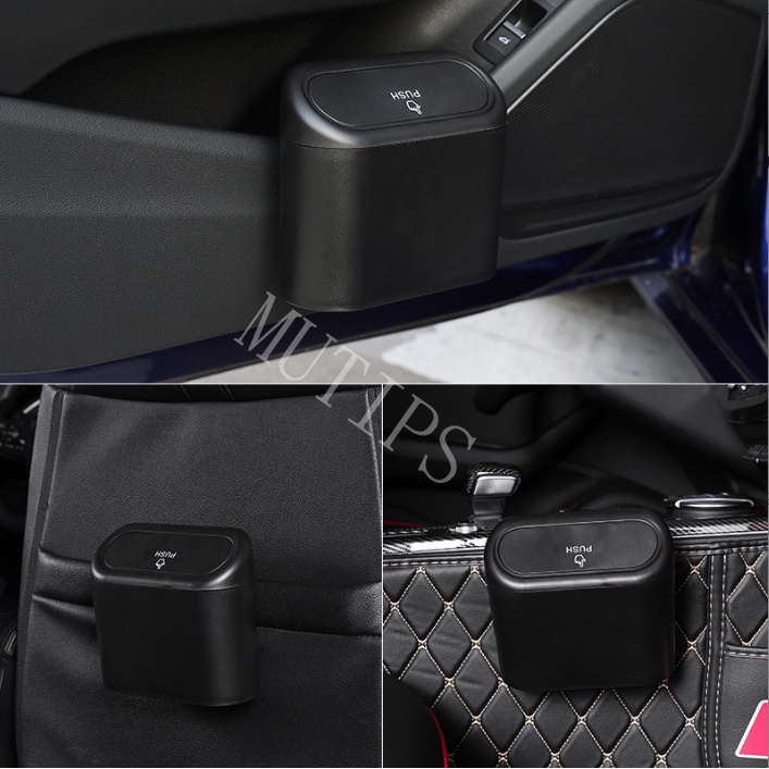 Mitsubish Tempat Sampah Mini Portable Mobil Gantung Tutup Flip Dustbin Back Seat Waterproof ABS Storage Box Organizer Untuk Pajero Outlander Sport Xpander Cross Eclipse Attrage Triton Mirage