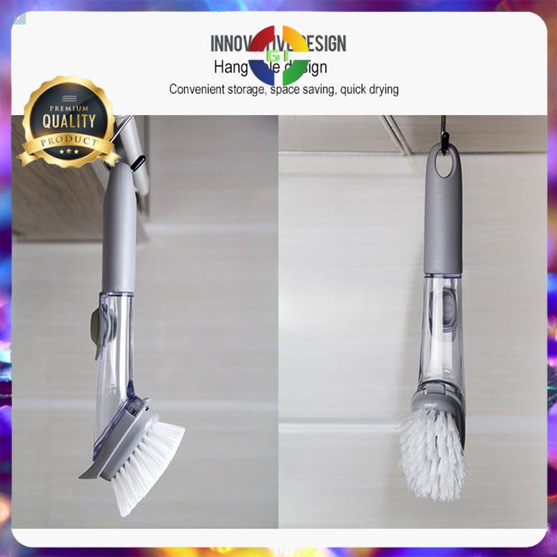 Sikat Pembersih Serbaguna Cleaning Brush dengan Dispenser Sabun Air Gray/White