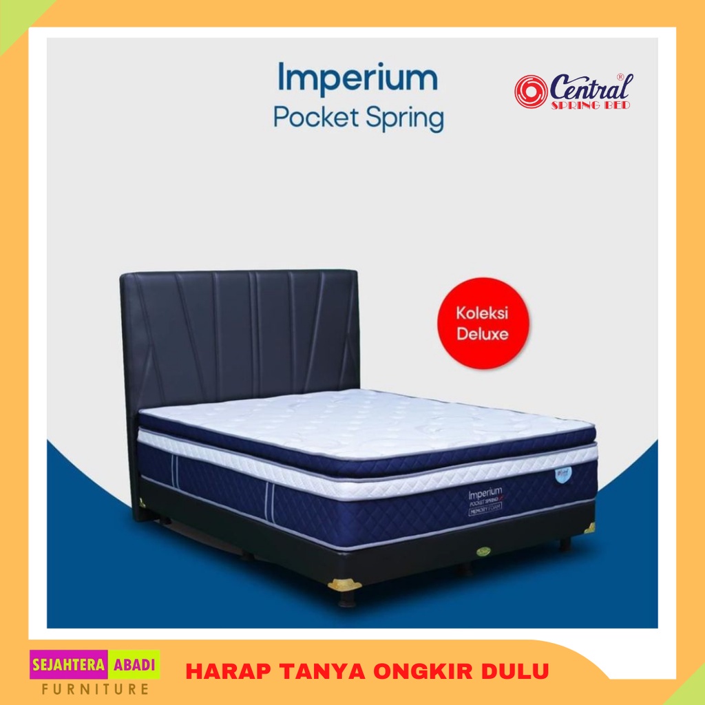 Springbed Central Kasur Matras Imperium Pocket Memory Foam Orthopedic Plushtop Double Pillow Spring Bed  Bedset Busa Deluxe Olympic Comforta Elite Latex Serenity American Indhebox Royal Multi Plus Multibed Gold Dominiq Tempat Tidur Mewah Premium Tebal