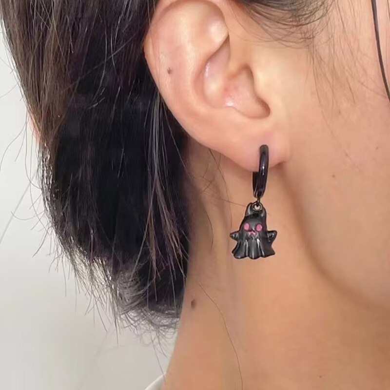 Anting Kait Geometris Hantu Bahan Alloy Korea Untuk Anak Perempuan