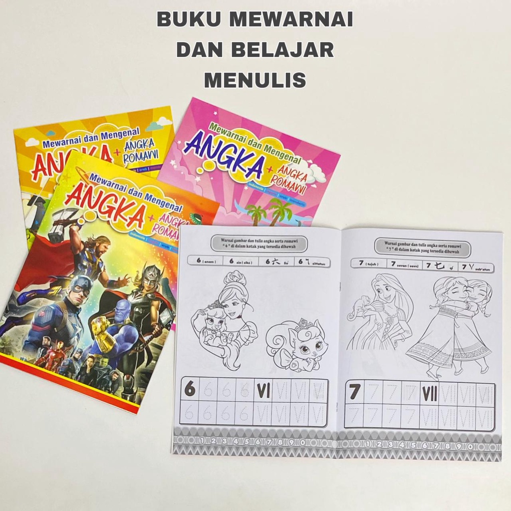 

HD Buku Mewarnai dan Menulis/Drawing Book/Buku Edukasi Anak/Mainan