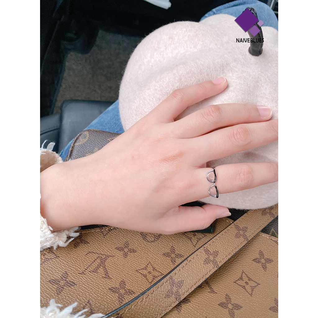 &lt; Naiveblues &gt; Cincin Lady Cewek Bukaan Halus Kacamata Adjustable Bentuk Jari Untuk Harian