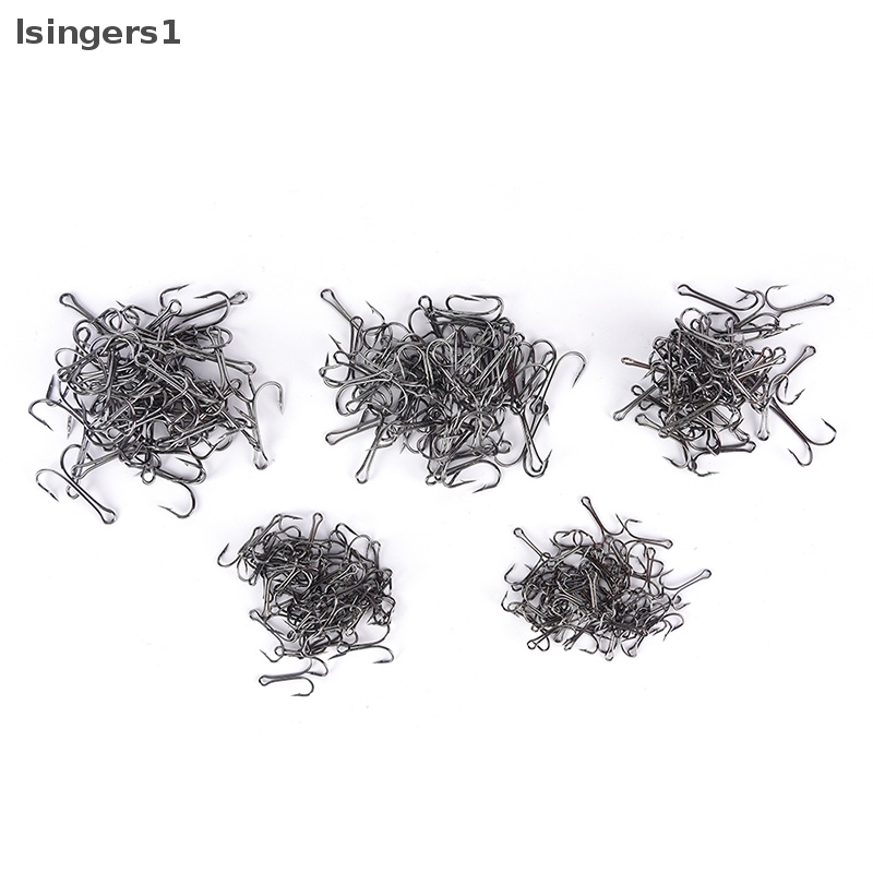 [lsingers1] 50 Pcs Ganda Baja Karbon Tinggi Hitam Memancing Kait Jangkar Ganda Air Asin 50pcs Kait Pancing Ganda Pengikat Lalat Kecil Kait Jangkar Ganda 50pcs Baja Karbon Tinggi Ganda