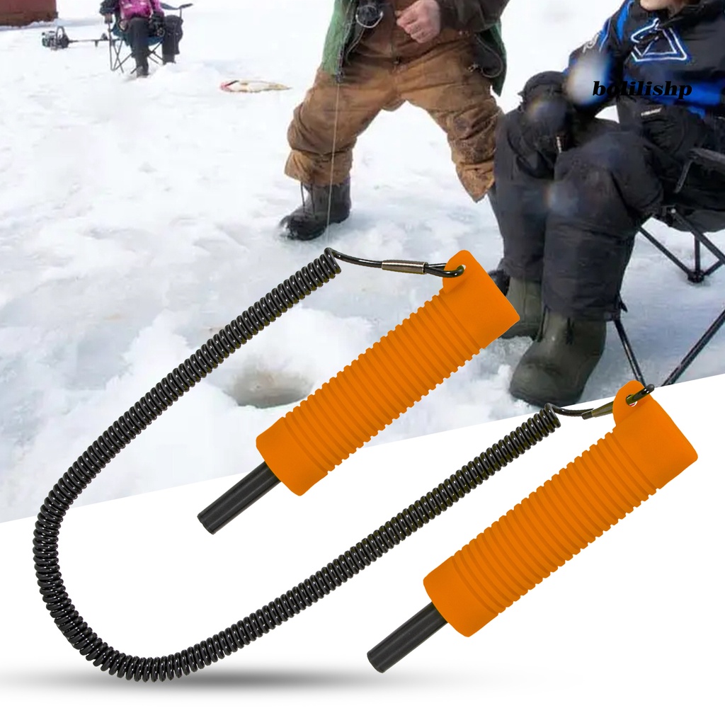 Bo-ditarik Ice Pick PVC Shell Non-slip Pegangan Ulir Portabel Stainless Steel Pemecah Es Universal Alat Safety Ice Pick Outdoor Es Memancing Alat Perlengkapan Memancing