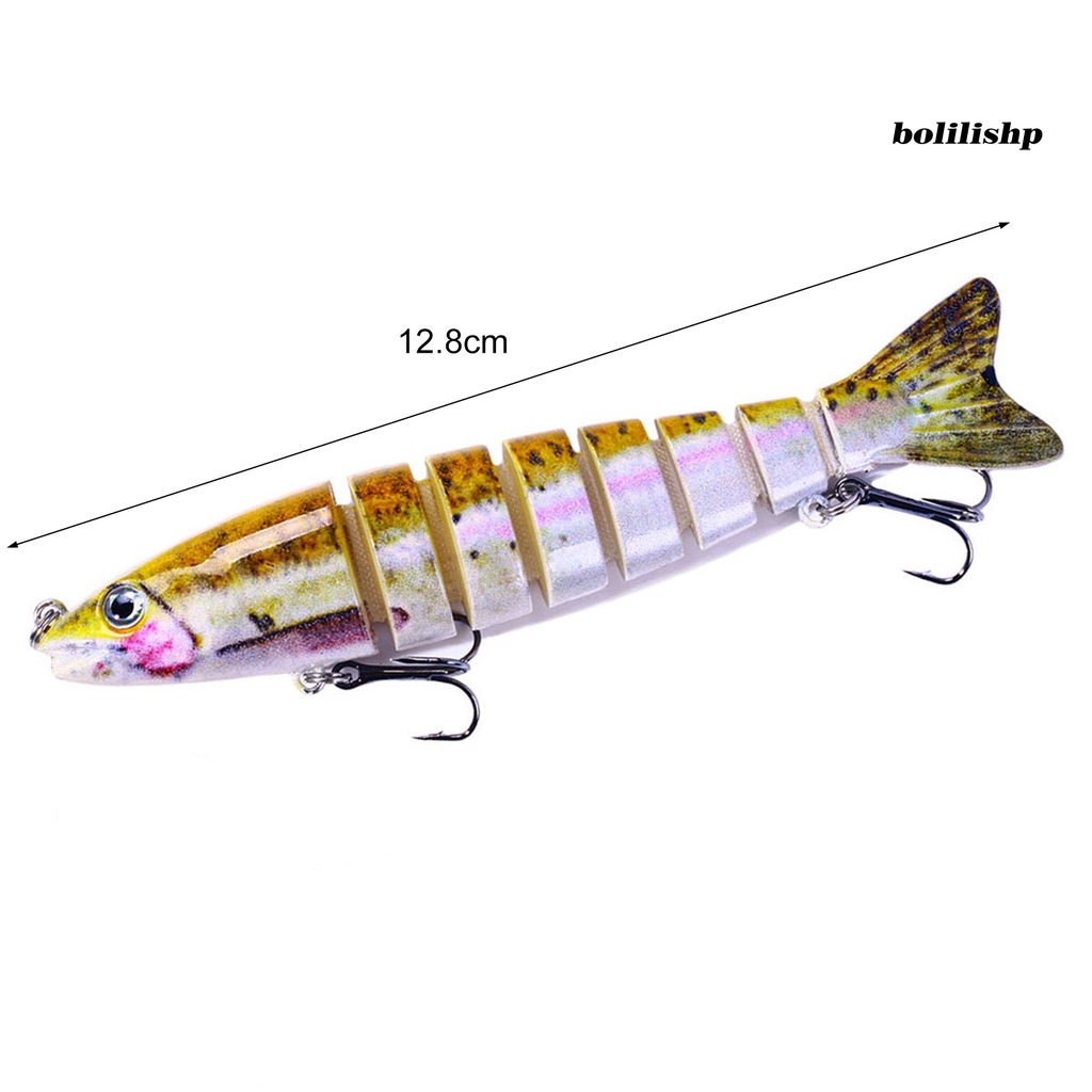 Bo-12.8cm/18g Bionic Umpan Simulasi Mata Ikan Warna Terang Tampilan Realistis Fleksibel Desain Kait Treble Warna-Warni Sangat Simulasi Memancing Umpan Umpan Perlengkapan Memancing