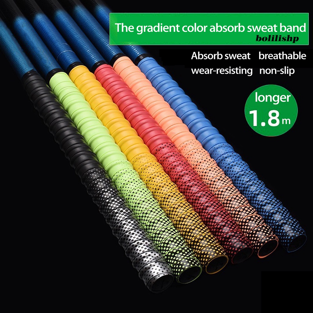 Bo-1 Roll 1.8 M Grip Winding Strap Resilient Non-slip Moisture-wicking Gradient Mempesona Pancing Grip Wrap Band Alat Pancing