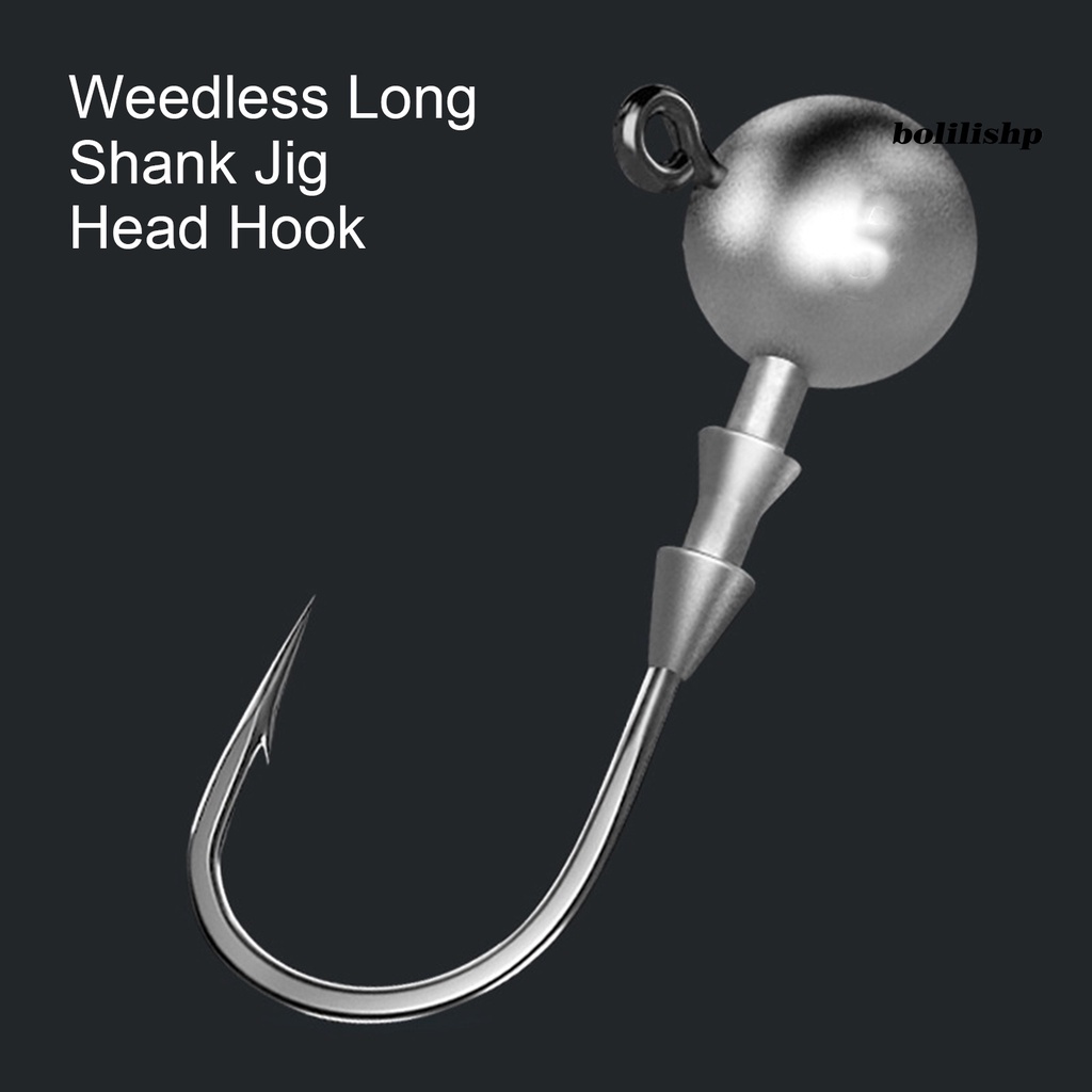 Bo-10pcs 3.5g-14g Memancing Kait Berduri Shank Paruh Umpan Paruh Kait Tajam Baja Karbon Tinggi Bulat Bola Jig Kepala Kait Untuk Air Tawar Air Asin