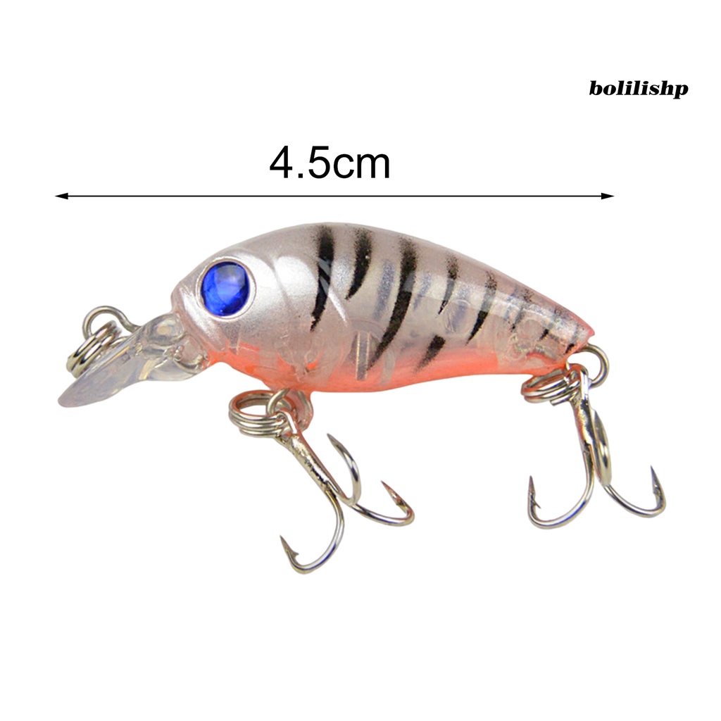 Bo-4g/4.5cm Umpan Pancing Mini Warna Terang 3D Fisheyes Tajam Kait Simulasi Ikan Atraksi Universal Mengambang Engkol Buatan Air Tawar Bass Umpan Keras Alat Pancing