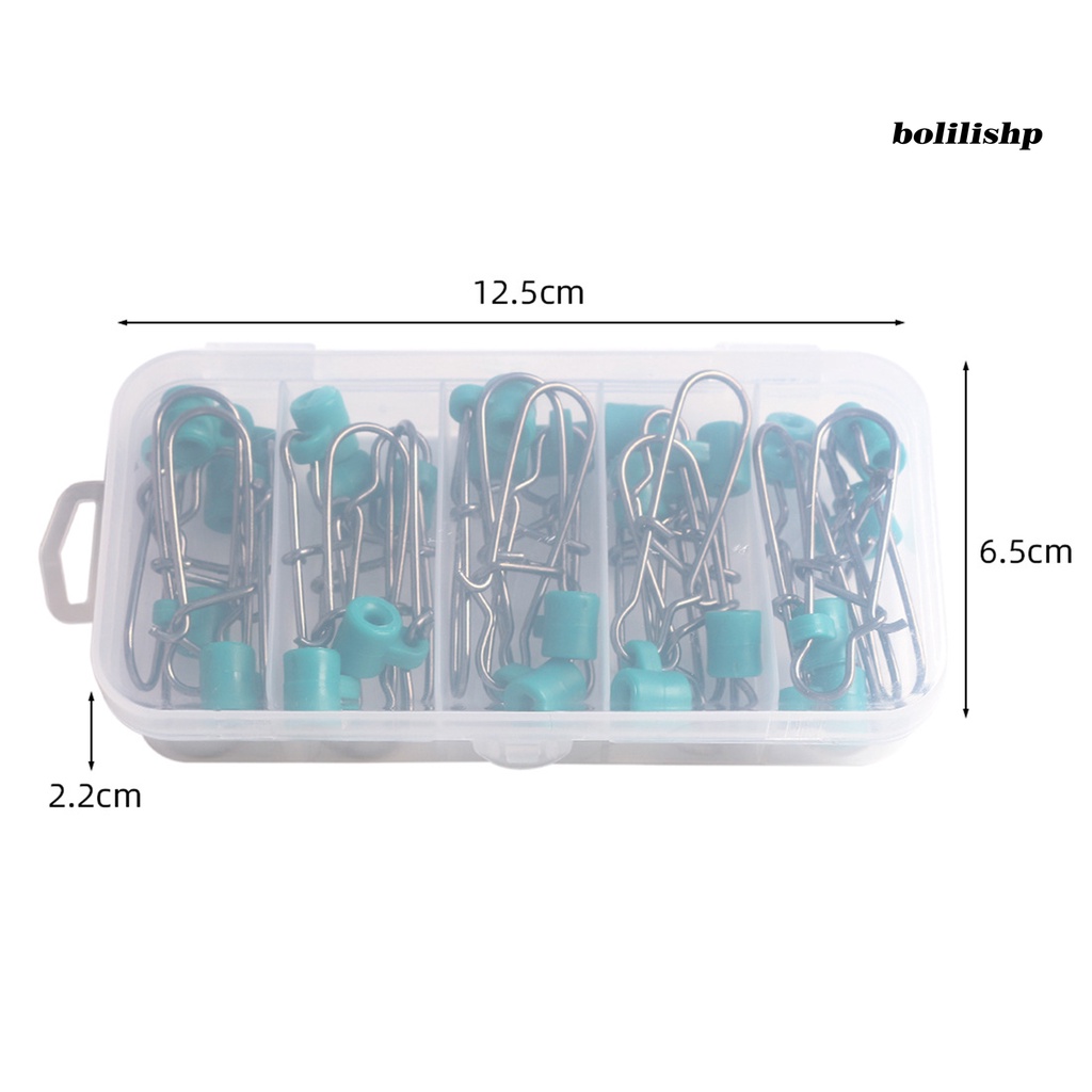 Bo-25pcs/set Memancing Putar Stabilitas Tinggi Kekuatan Tahan Korosi Tahan Aus Aksesoris Memancing Ujung Bulat Ringan Stainless Steel Memancing Snap Swivel