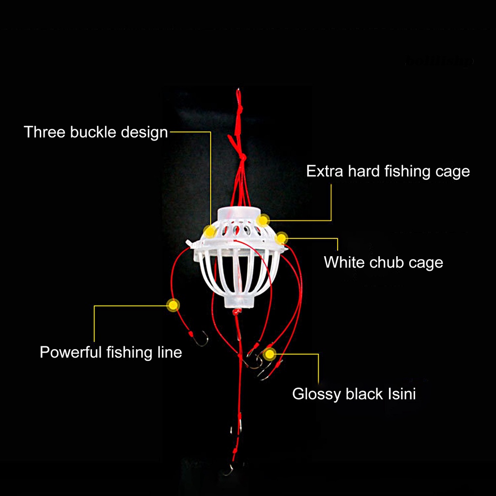 Bo-bighead Carp Fishing Rig Kail Tajam Garis Kuat Putih Umpan Kandang Ikan Atraksi Tahan Lama Perak Carp Fishing Rig Peralatan Pancing