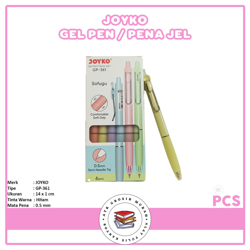 

JOYKO - Gel Pen GP-361 - Pena Jel 0.5mm Sofugu - Black - Pcs