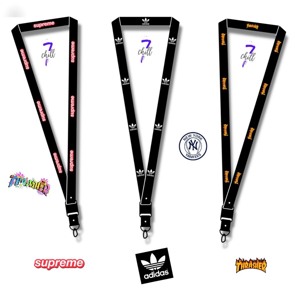 

Lanyard Supreme Adidas ID Card Custom Tali Gantungan Pods Name Tag Kartu Nama